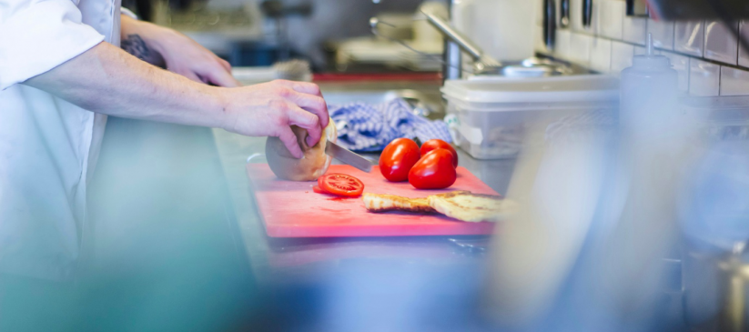 a chef using a knife